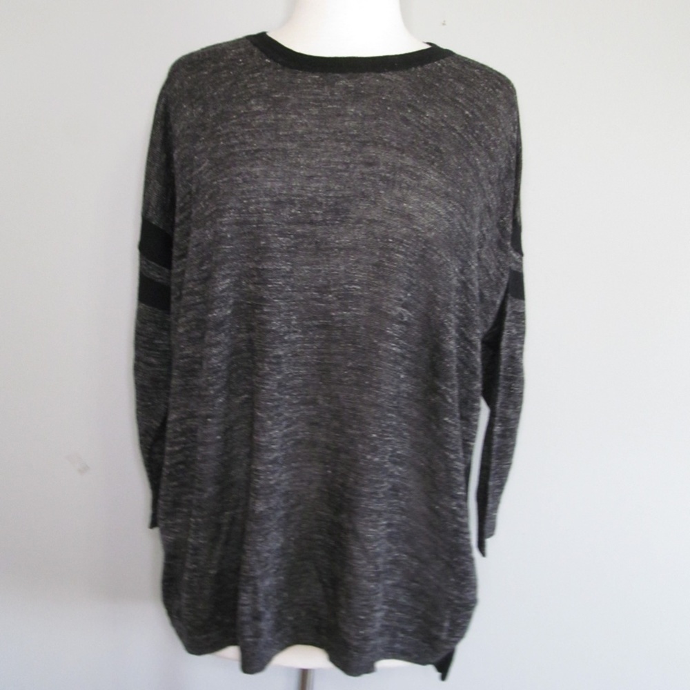 J CREW Gray Linen Alpaca Blend Pullover Tunic Top Women's Size Large
